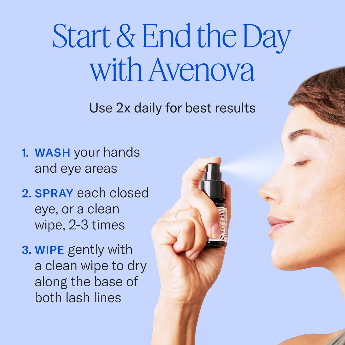 Avenova Eyelid Spray Cleanser for Lid & Lash, 20 ml Bottle Avenova