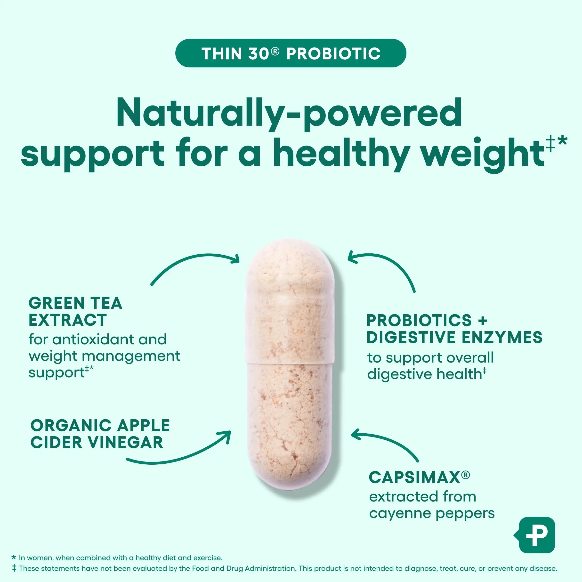 Physician's CHOICE Probiotics for Weight Management & Bloating - 6 Probiotic Strains - Prebiotics - Key ingredient Cayenne - Supports Gut Health - Weight Management for Women & Men - Green Tea - 30 CT Physician's CHOICE buy australia supplements