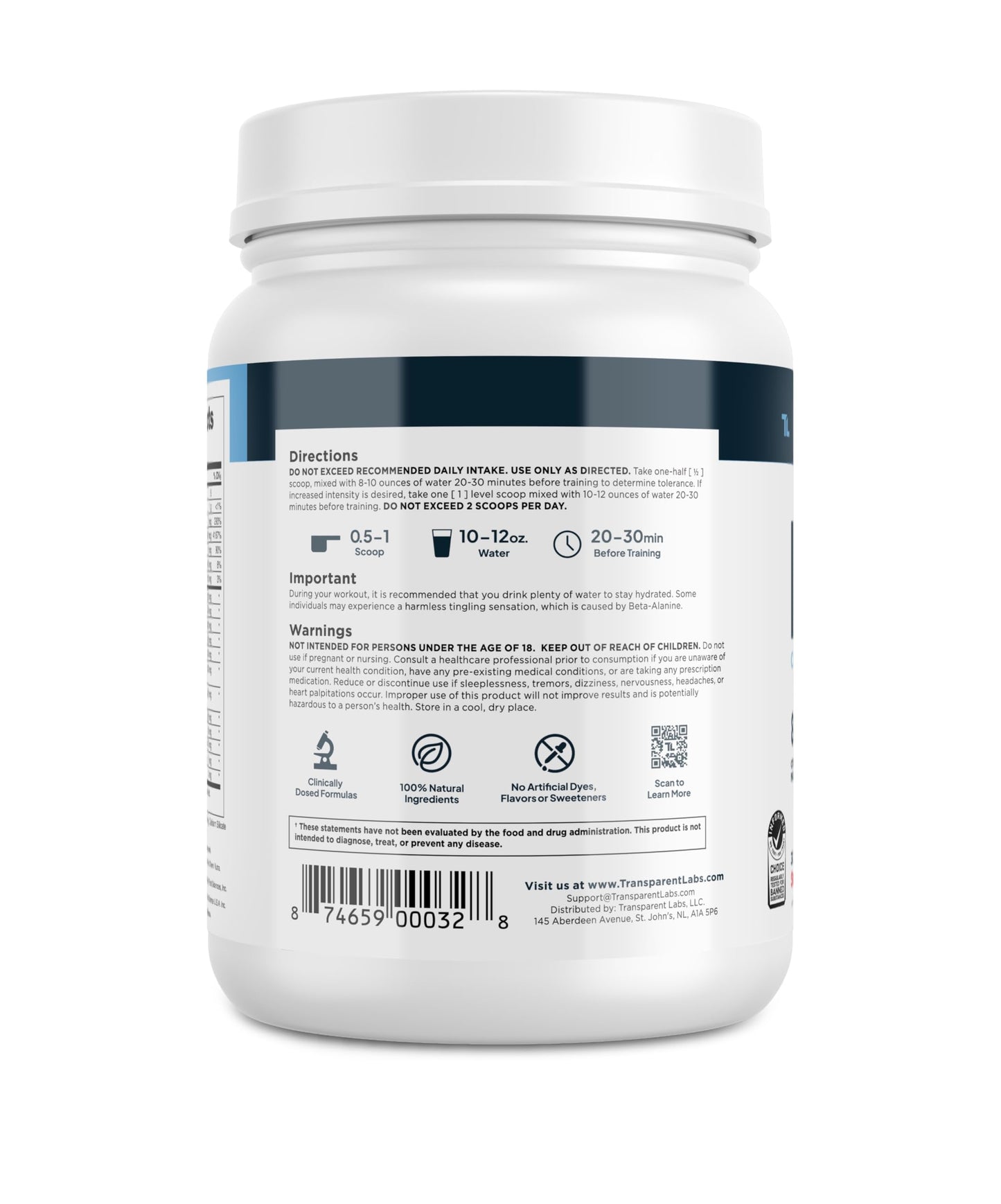 Transparent Labs Bulk Pre Workout Powder - Naturally Sweetened Preworkout for Men & Women, Pre Work Out for Muscle Building & Strength w/Beta Alanine & BetaPure - 30 Servings, Strawberry Lemonade