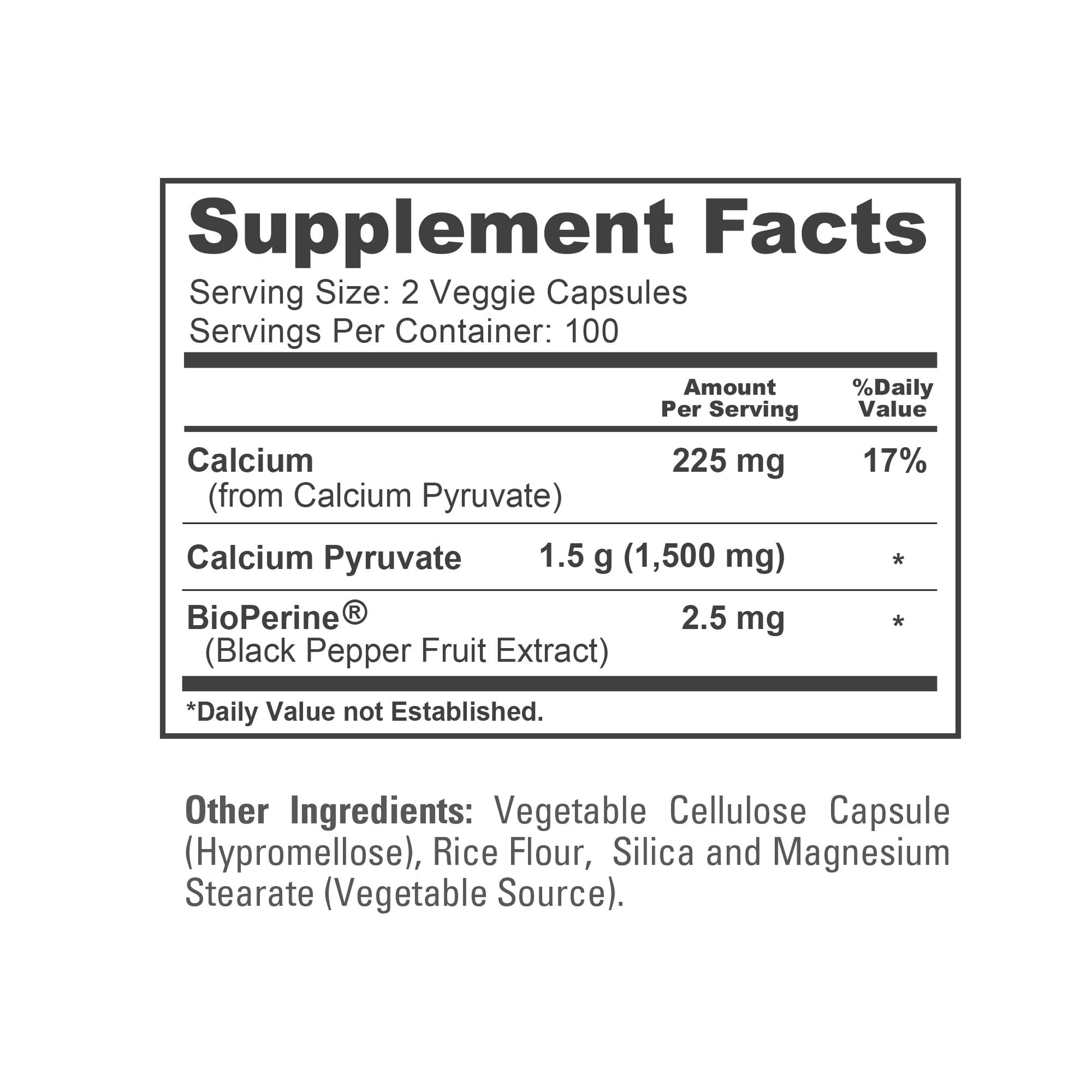 NusaPure Calcium Pyruvate - Suitable for Vegetarian/Vegan, Non - GMO - 1500 mg - 200 Capsules NusaPure buy australia supplements