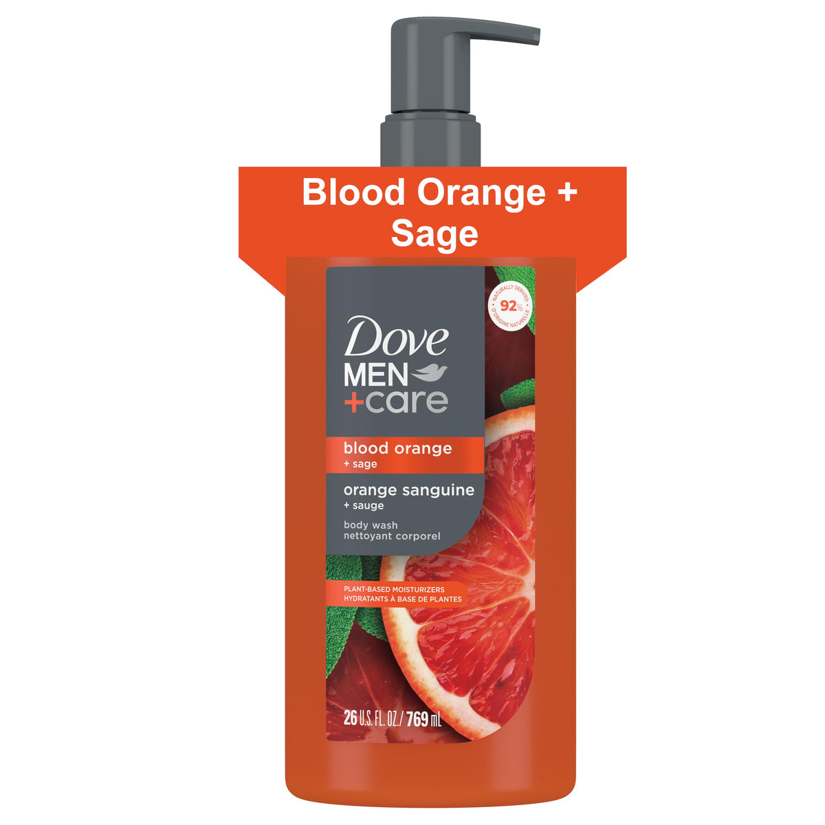 Dove Men Moisturizing Body Wash, Blood Orange + Sage, 26 oz DOVE MEN + CARE