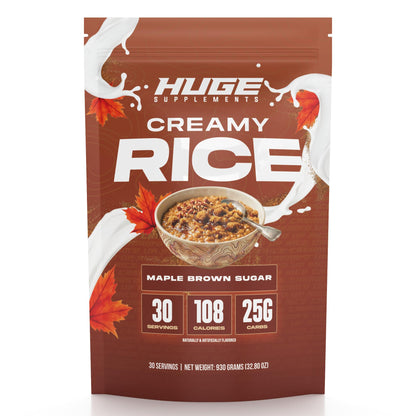 Huge Creamy Rice, Maple Brown Sugar, Rice Cereal (Cream of Rice Style), Quick & Easy Preparation, Fast-Digesting Carbohydrates, Sugar-Free, Creamy Texture, Pre & Post Workout Fuel, 30 Servings