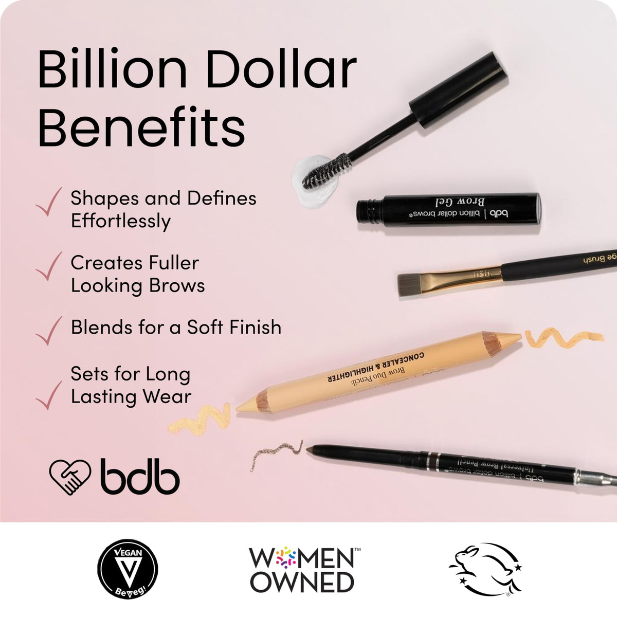Billion Dollar Brows Best Sellers Kit 4 Piece Eyebrow Makeup Starter Set billion dollar brows