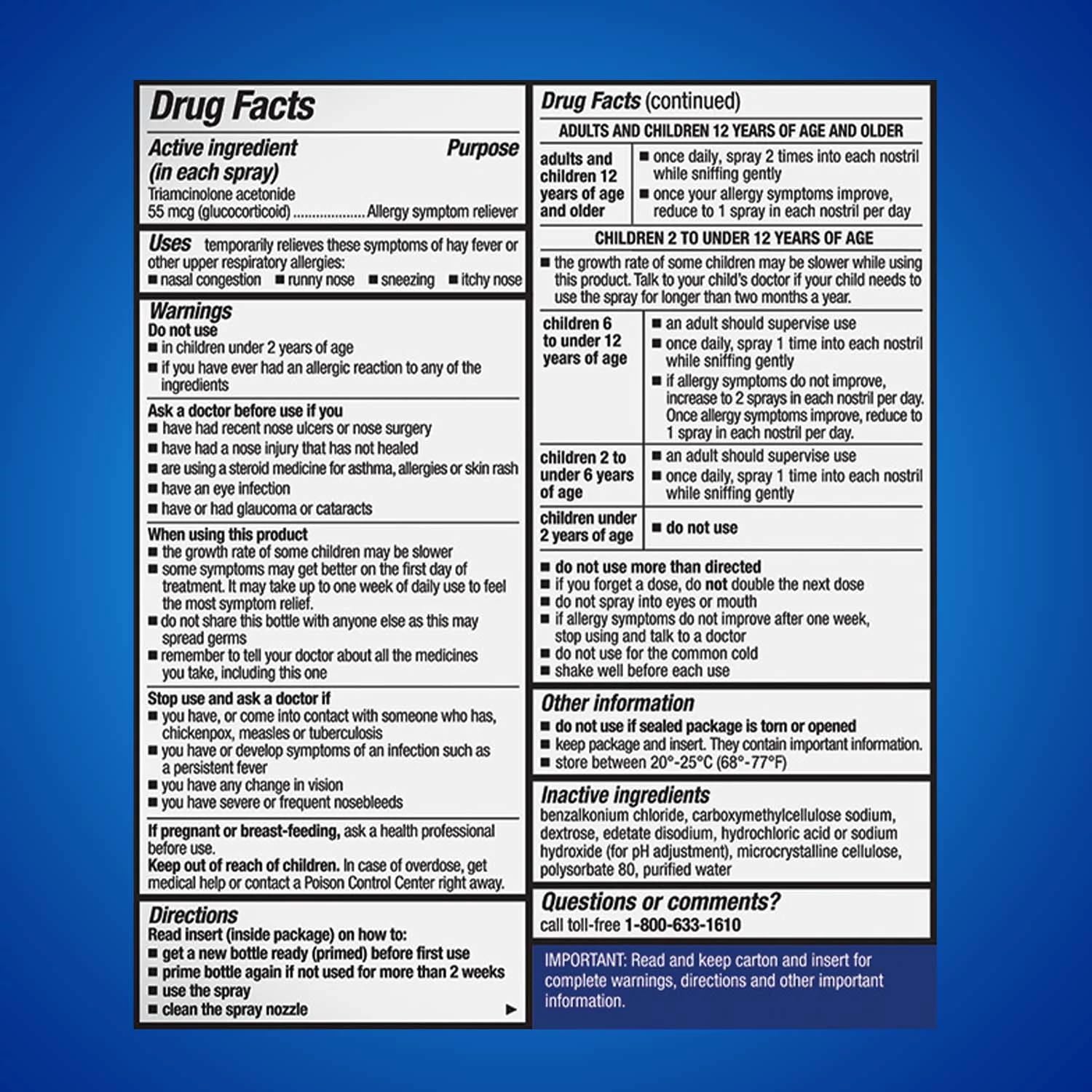 Nasacort 24HR Allergy Nasal Spray for Adults, Non-drowsy & Alcohol Free, 150 Spray Pack Nasacort buy australia supplements