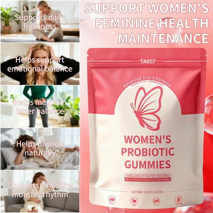 Taeci Vaginal Probiotic Gummies for Women – 5 Billion CFU with Prebiotic & Cranberry Extract – Supports pH Balance, Healthy Odor & Gut Health Taeci