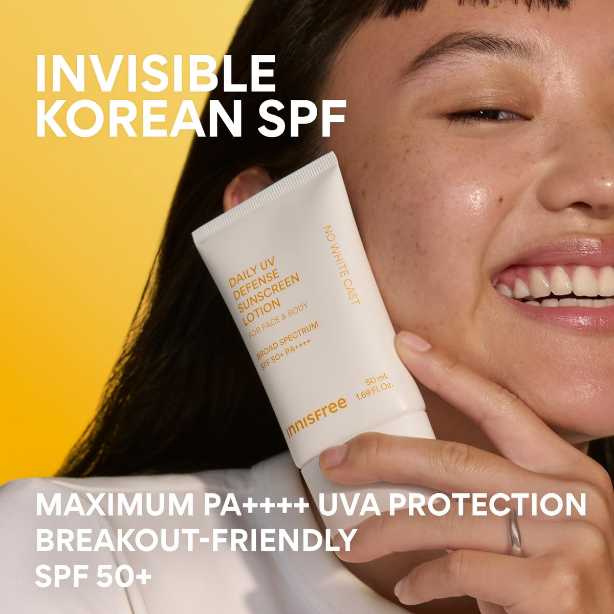 innisfree Daily UV Defense Sunscreen SPF 50+ PA++++, Korean Face & Body Sunscreen, Invisible Finish, Broad Spectrum, No White Cast, Lightweight, Hydrating, Available in Gift Sets & Jumbo innisfree