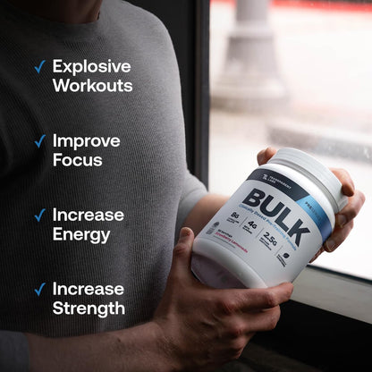Transparent Labs Bulk Pre-Workout Powder (30 Servings, Blue Raspberry) & Creatine HMB (30 Servings, Tropical Punch)