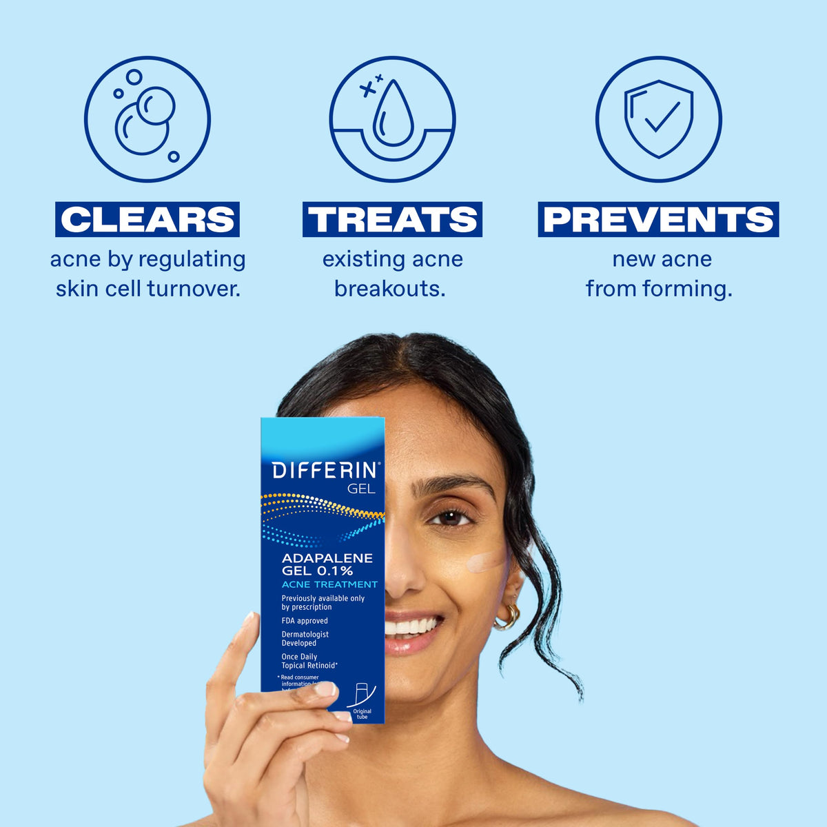 Differin Acne Retinoid Treatment Gel, 0.1% Adapalene, 45g Pump Differin