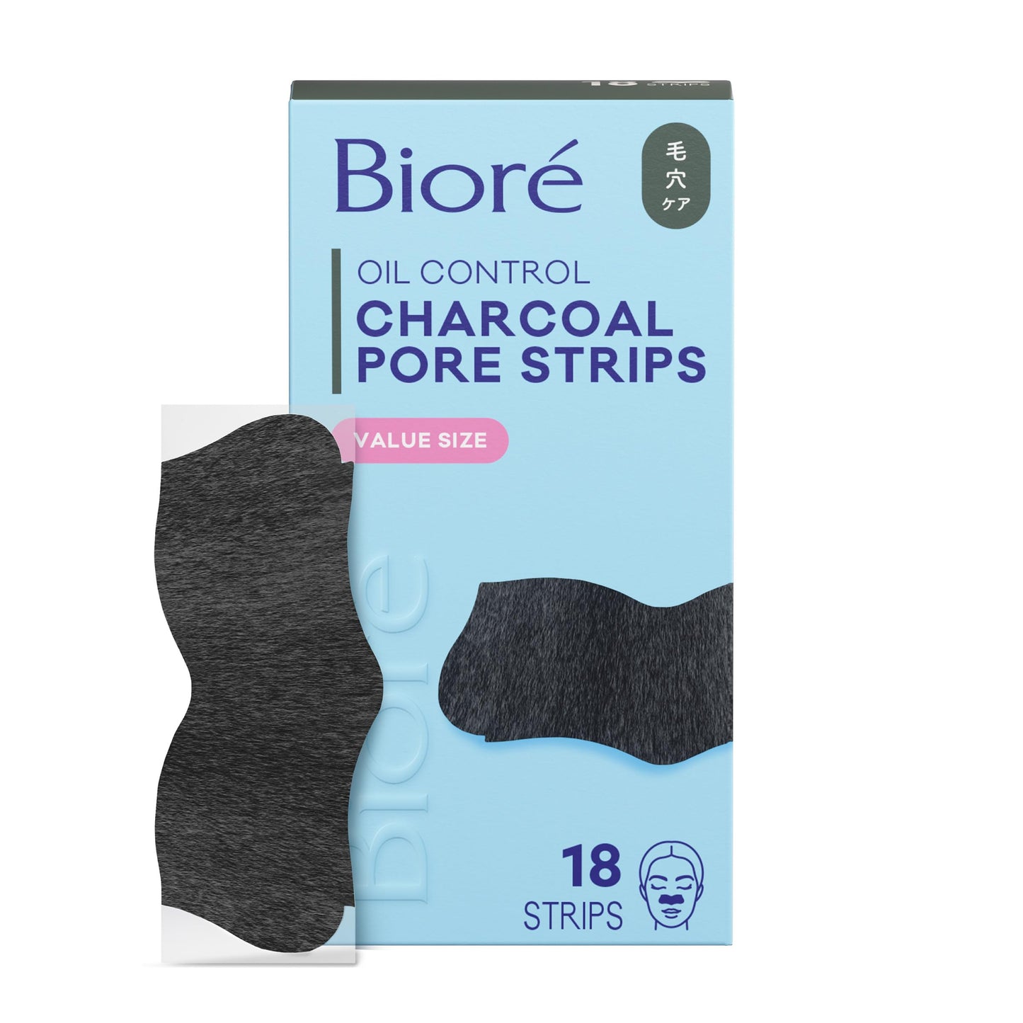 Biore Charcoal, Deep Cleansing Pore Strips, Nose Strips for Blackhead Removal on Oily Skin Bioré