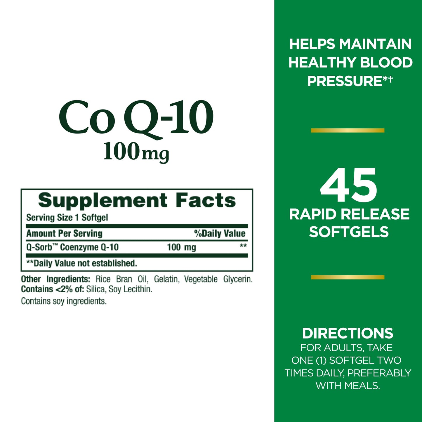Nature's Bounty CoQ10, Helps Maintain Healthy Blood Pressure, 100 mg, Rapid Release Softgels, 75 Count Gsupps Australia