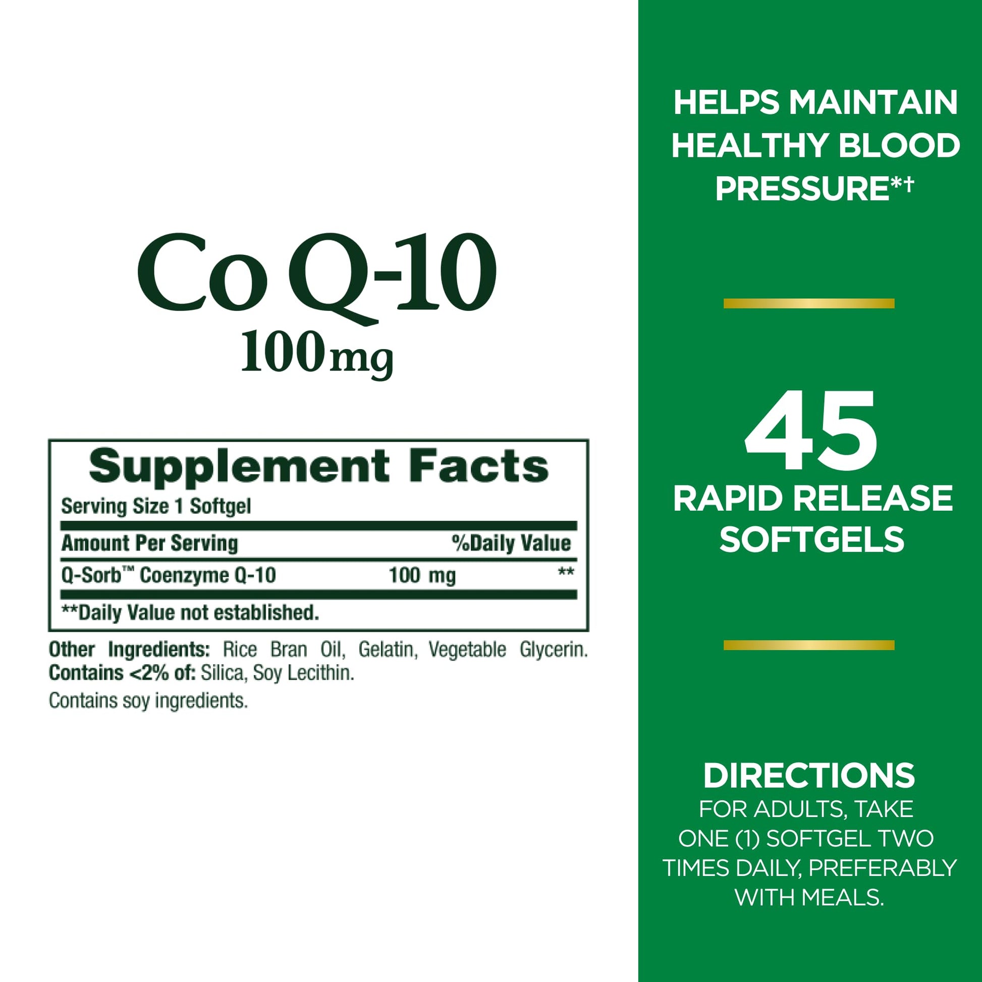Nature's Bounty CoQ10, Helps Maintain Healthy Blood Pressure, 100 mg, Rapid Release Softgels, 75 Count Gsupps Australia