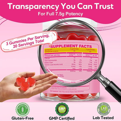 Fiber Gummies 7500mg, Probiotics & Digestive Enzymes, Sugar-Free, Vegan & Gluten-Free Supplement for Gut Health, Bloating Support & Regularity) Grewellogy