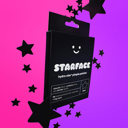 Starface Hydro-Star® Black Hydrocolloid Star-Shaped Pimple Patch, 36 ct Starface World