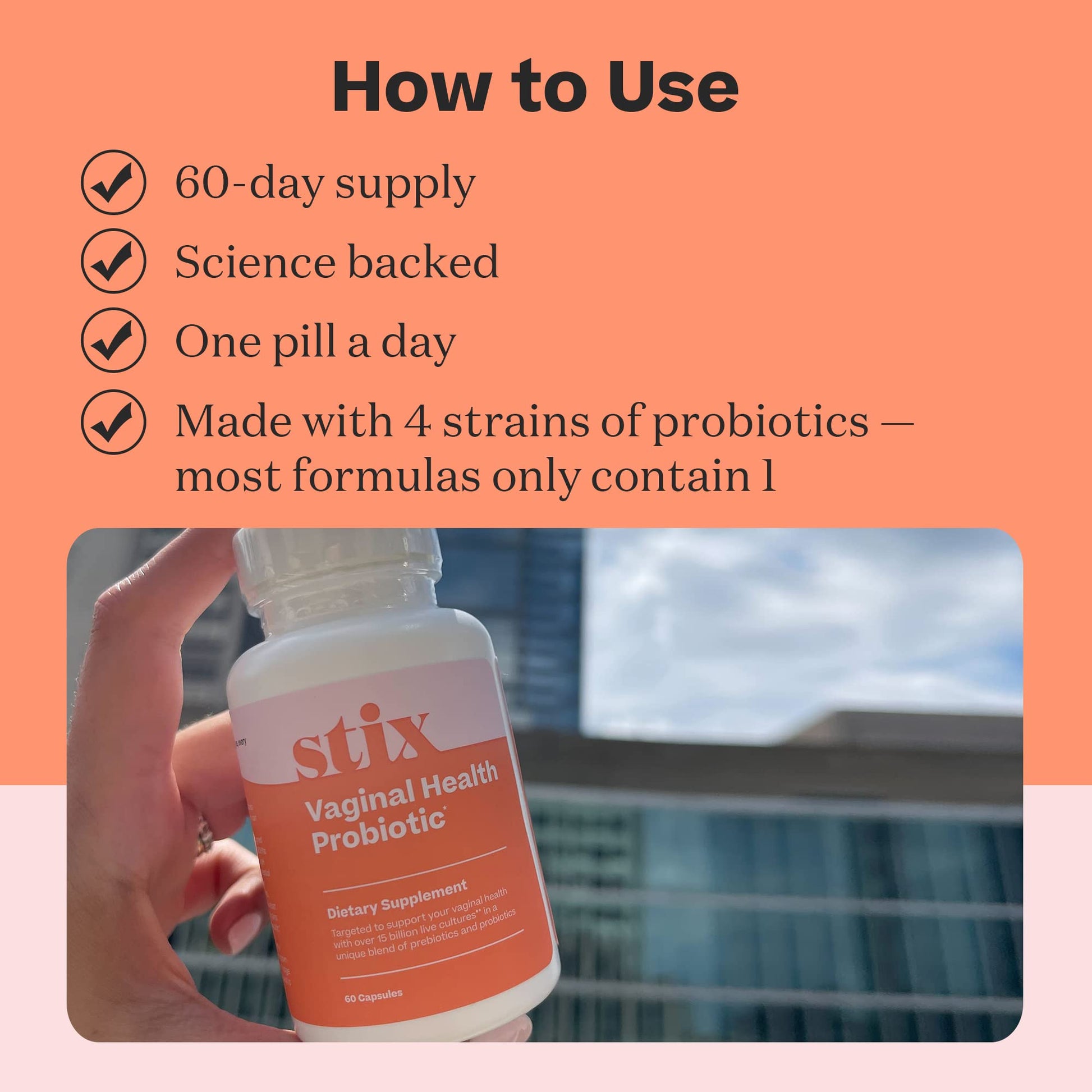Stix Vaginal Health Probiotic & 3-Day Yeast Infection Treatment - Maintain pH Balance, Vaginal Microbiome Get Stix buy australia supplements
