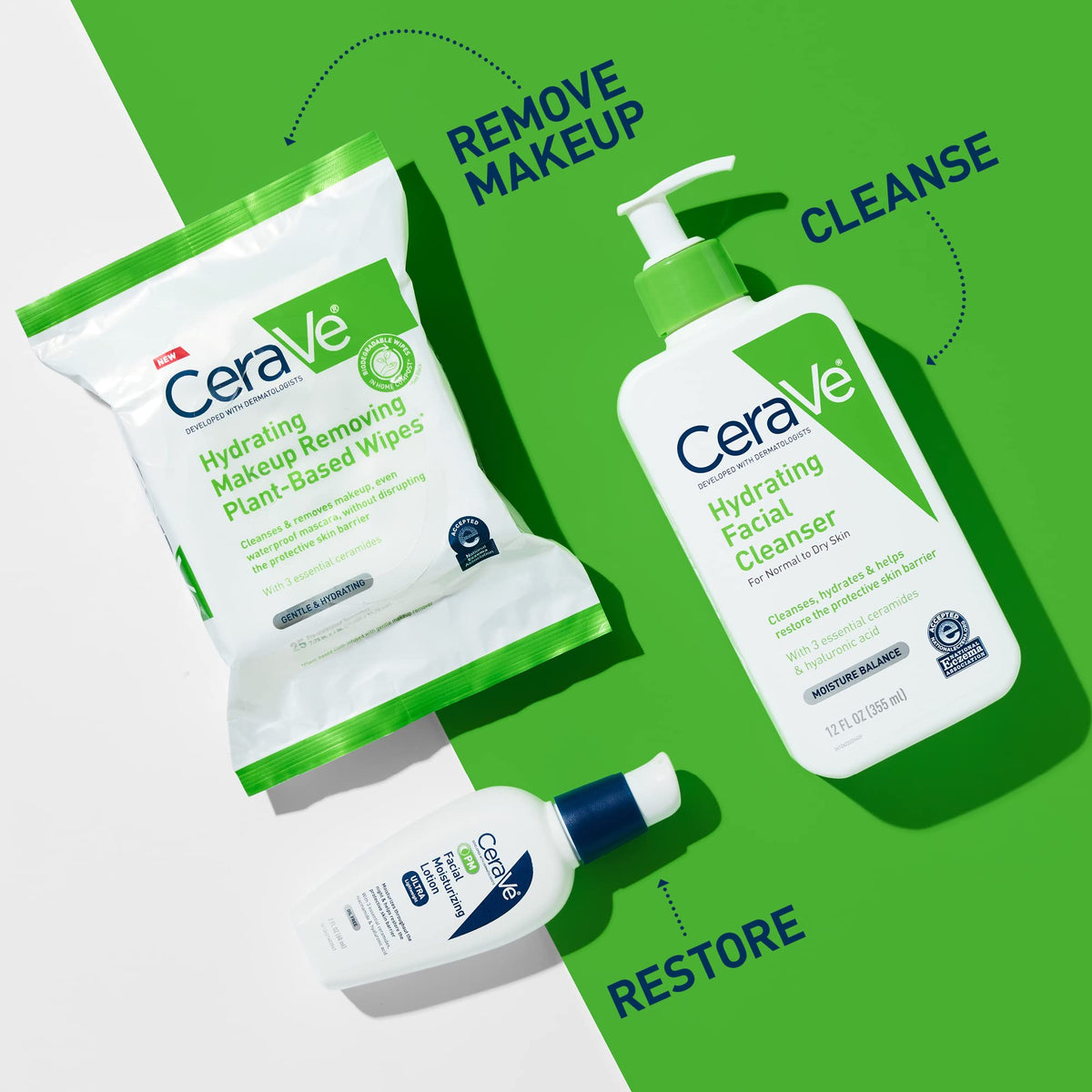 CeraVe Makeup Remover Wipes, Plant Based Face Wipes with Glycerin, 25ct CeraVe
