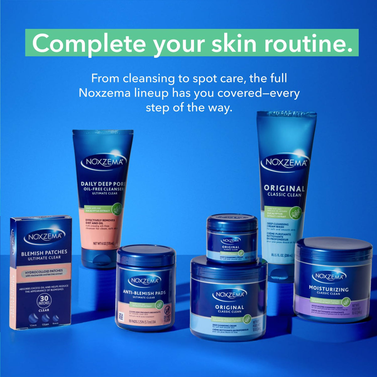 Noxzema Travel-Friendly Face Cleanser + Ultimate Clear Anti-Blemish Pads Noxzema