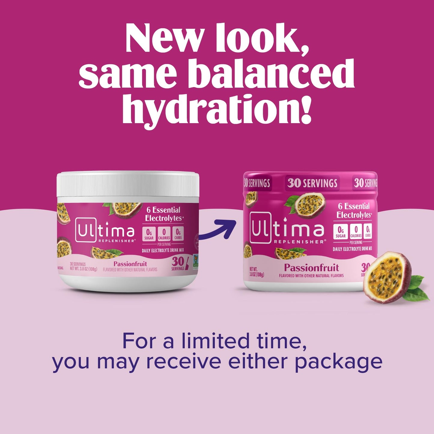 Ultima Replenisher Daily Electrolyte Powder Drink Mix – Sugar Free – Passionfruit, 30 Servings – Hydration Powder with 6 Key Electrolytes Ultima Replenisher
