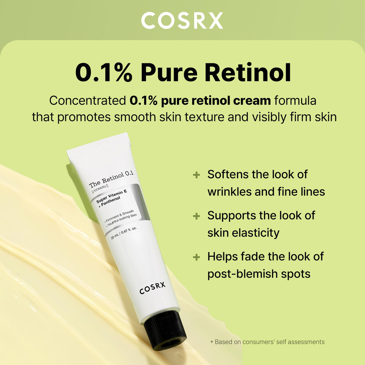 COSRX Retinol 0.1% Cream, Anti-Aging Eye & Neck Cream (0.67 fl.oz) COSRX