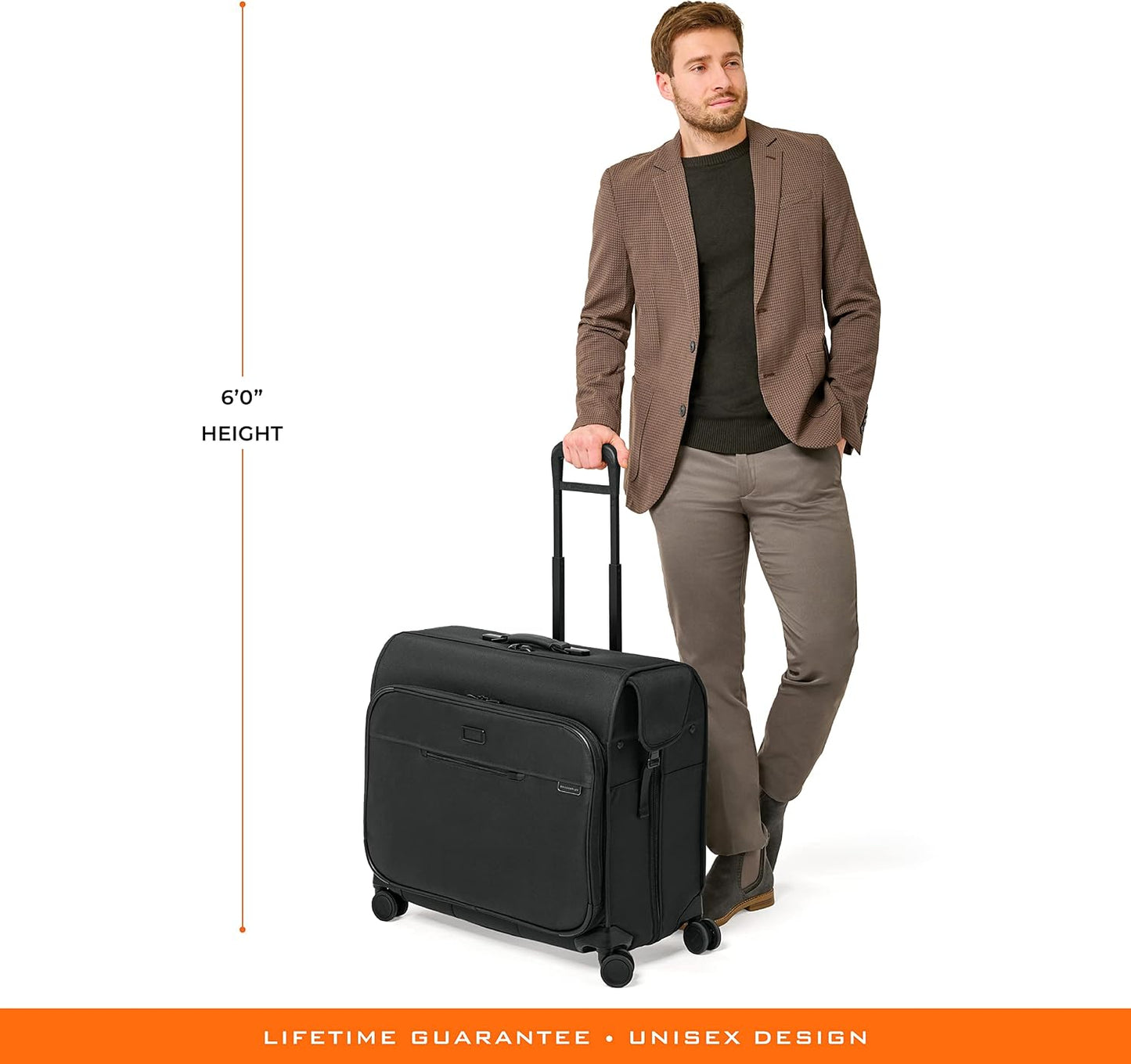 Briggs & Riley Deluxe Wardrobe Spinner - Checked Luggage for Travel, Suitcases with Wheels, Softside Rolling Bag for Men & Women, Built in Hook for Clothes - Baseline Collection, Black Gsupps Australia