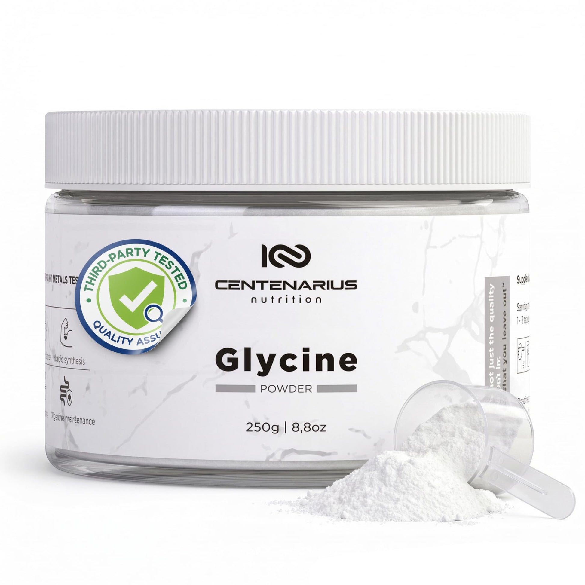 Premium Glycine Powder 250g | Amino Acids Supplement for Post Workout Muscle Recovery, Digestion, Sleep Aid + More - Vegan, Additive-Free Centenarius Nutrition buy australia supplements