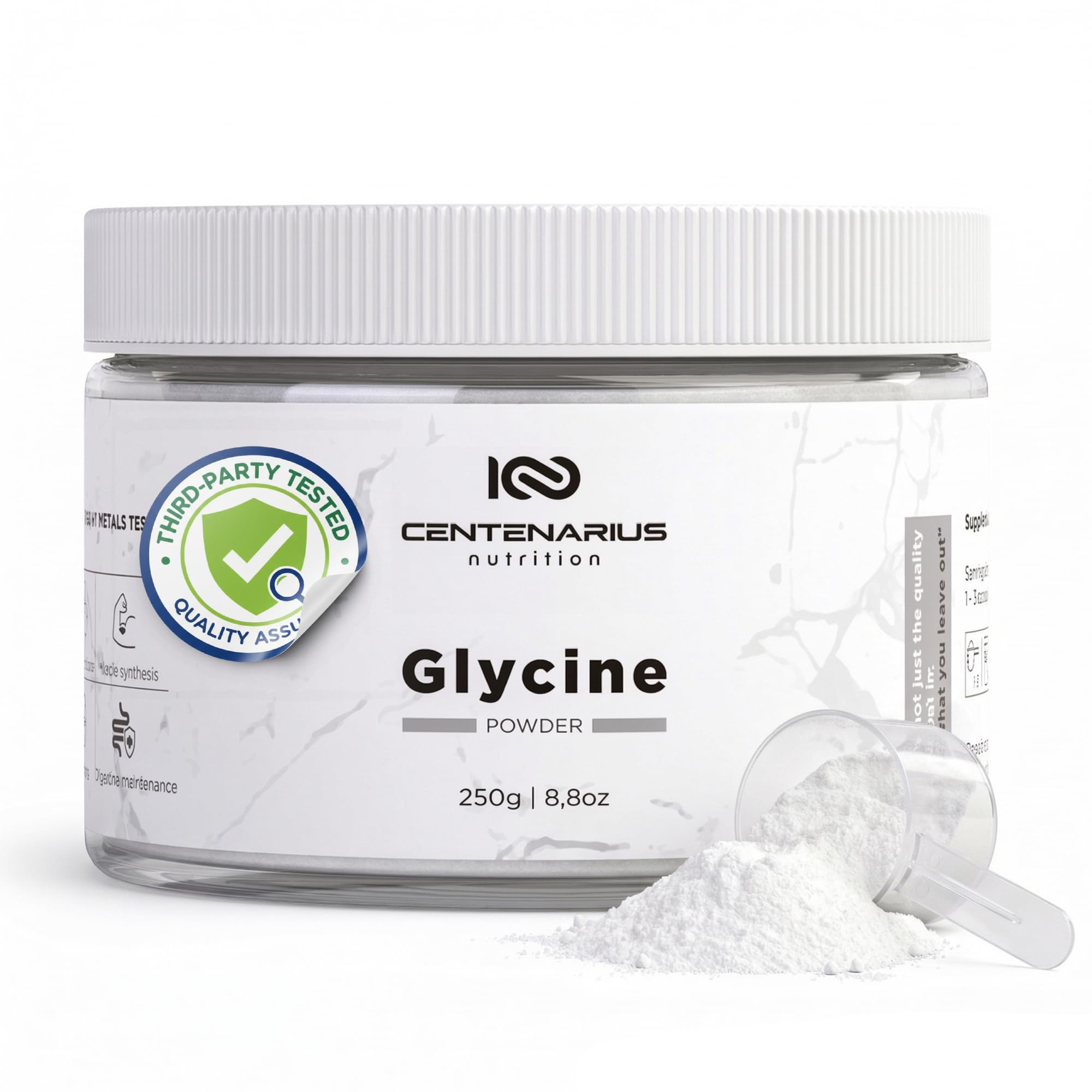 Premium Glycine Powder 250g | Amino Acids Supplement for Post Workout Muscle Recovery, Digestion, Sleep Aid + More - Vegan, Additive-Free Centenarius Nutrition buy australia supplements