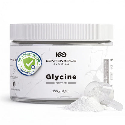 Premium Glycine Powder 250g | Amino Acids Supplement for Post Workout Muscle Recovery, Digestion, Sleep Aid + More - Vegan, Additive-Free Centenarius Nutrition