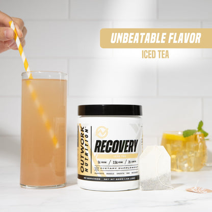 Outwork Nutrition Post Workout Recovery Powder - Creatine Monohydrate, KSM-66 Ashwagandha & Tart Cherry - Speeds Recovery, Eases Soreness - Creatine Powder for Men & Women, Orange Sherbet, 230 Gr