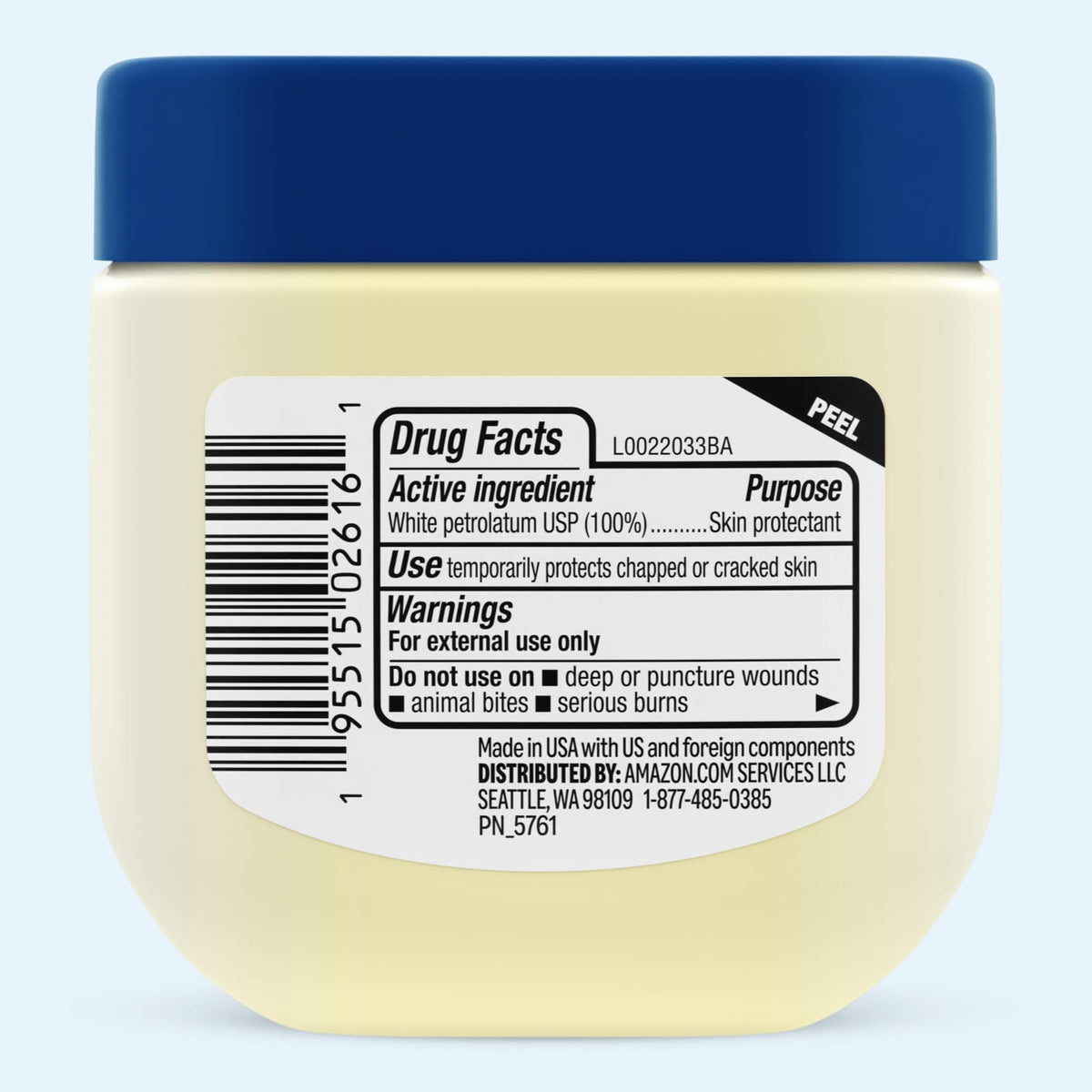 Amazon Essentials Petroleum Jelly White Petrolatum Skin Protectant, Unscented, 3.75 Ounce, 1-Pack (Previously Amazon Basics) Amazon Essentials