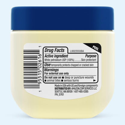 Amazon Essentials Petroleum Jelly White Petrolatum Skin Protectant, Unscented, 3.75 Ounce, 1-Pack (Previously Amazon Basics) Amazon Essentials