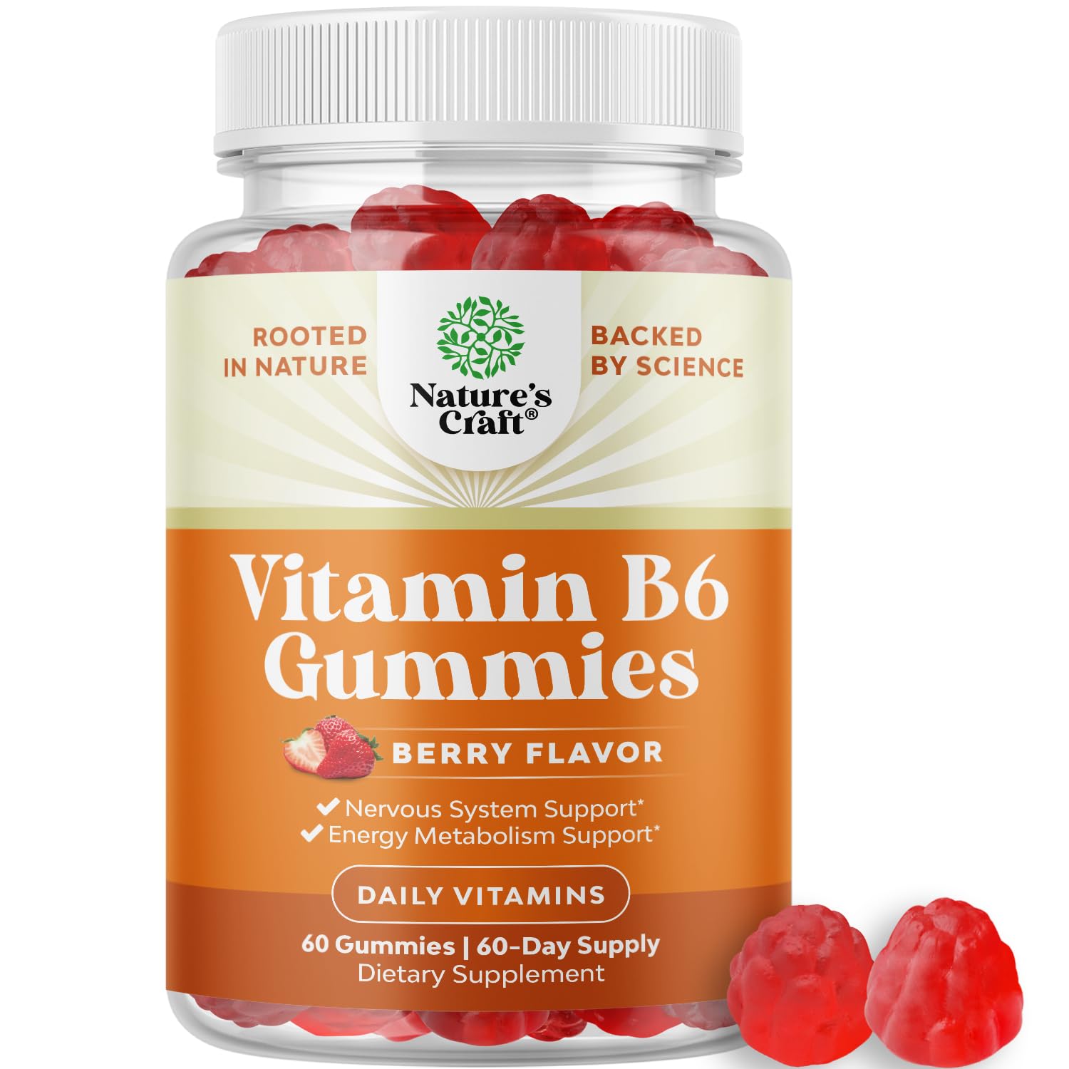 Potent Vitamin B6 Gummies for Adults - Potent Vitamin B Complex Supplements for Men & Women for Nervous System Support Mood & Immune System - Vegan Pyridoxine Chews for Energy & Metabolism - 30 Count Gsupps Australia