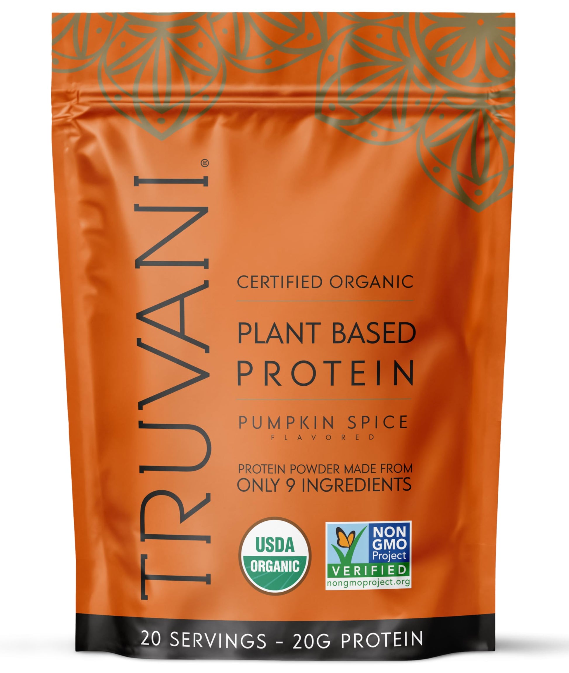 Truvani Vegan Pea Protein Powder | Pumpkin Spice | 20g Organic Plant Based Protein | 20 Servings | Keto | Gluten & Dairy Free Truvani buy australia supplements
