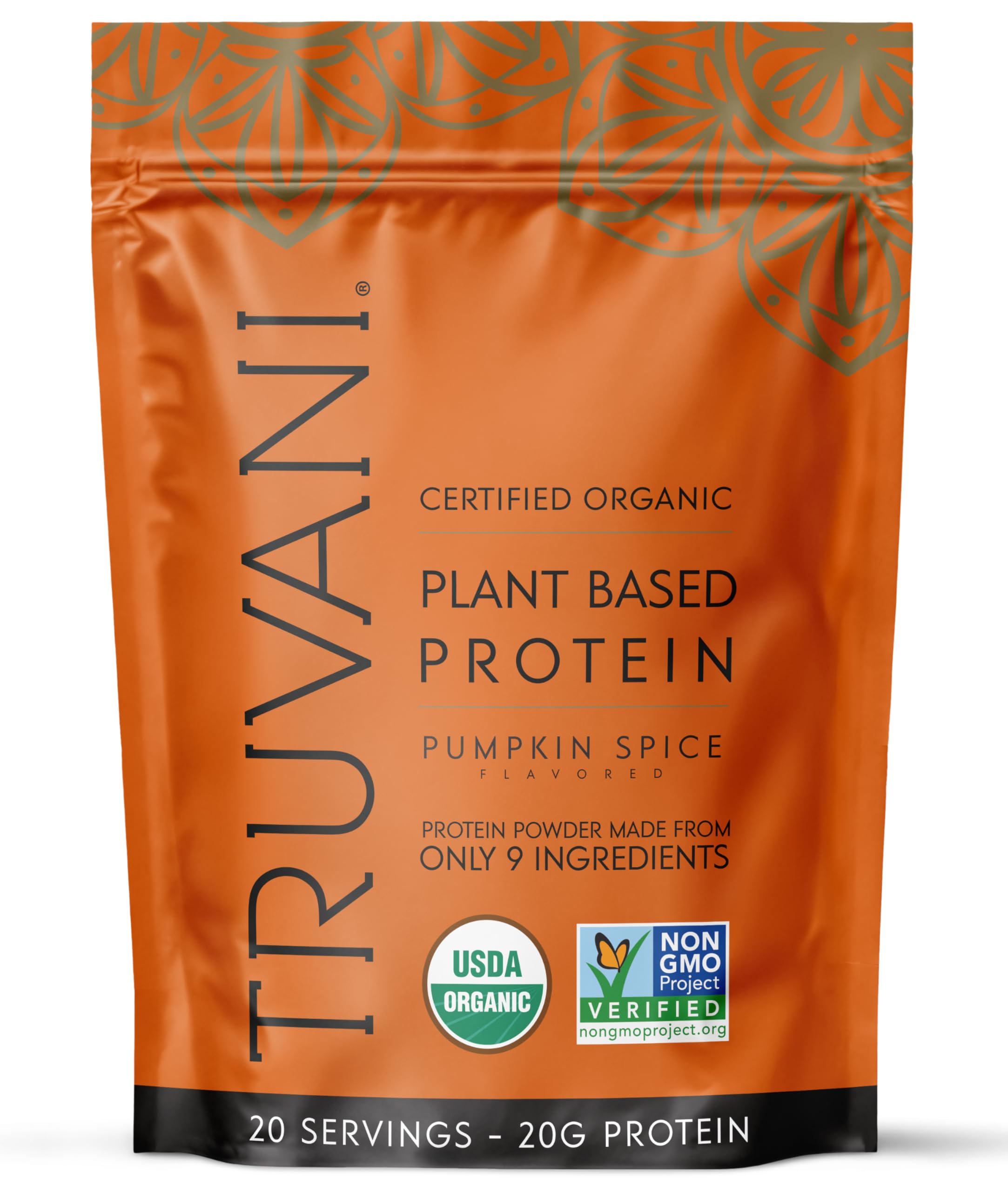 Truvani Vegan Pea Protein Powder | Pumpkin Spice | 20g Organic Plant Based Protein | 20 Servings | Keto | Gluten & Dairy Free Truvani buy australia supplements