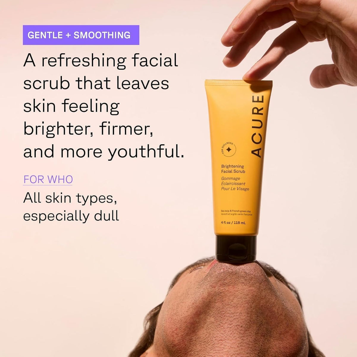 Acure Brightening Facial Scrub - Exfoliating Face Wash - 4 fl oz Acure
