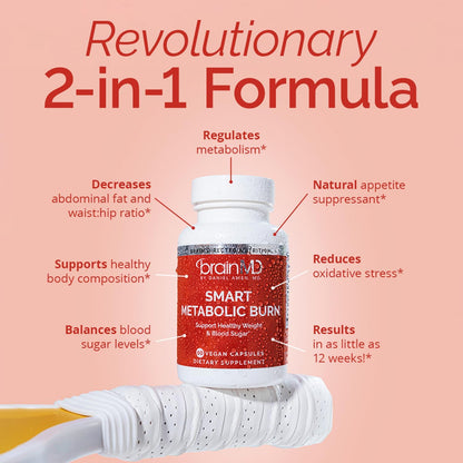 BRAINMD Smart Metabolic Burn - Advanced Weight Management Supplement - 120 Capsules