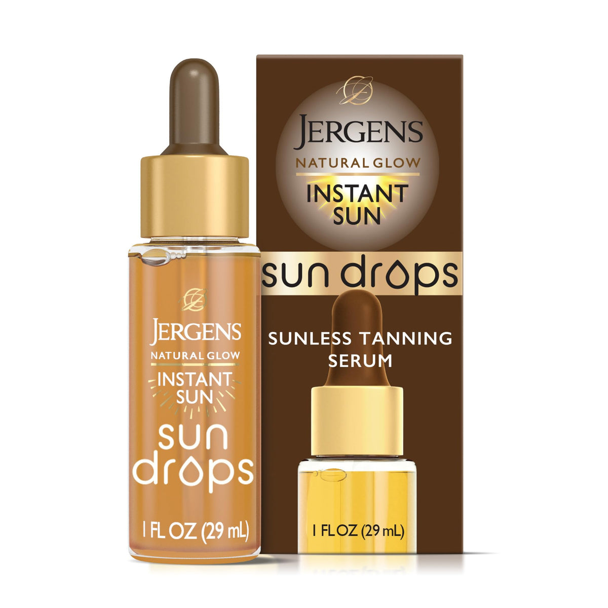 Jergens Natural Glow Tanning Drops, Sunless Self Tanner, Oil Free, 1 fl oz Jergens