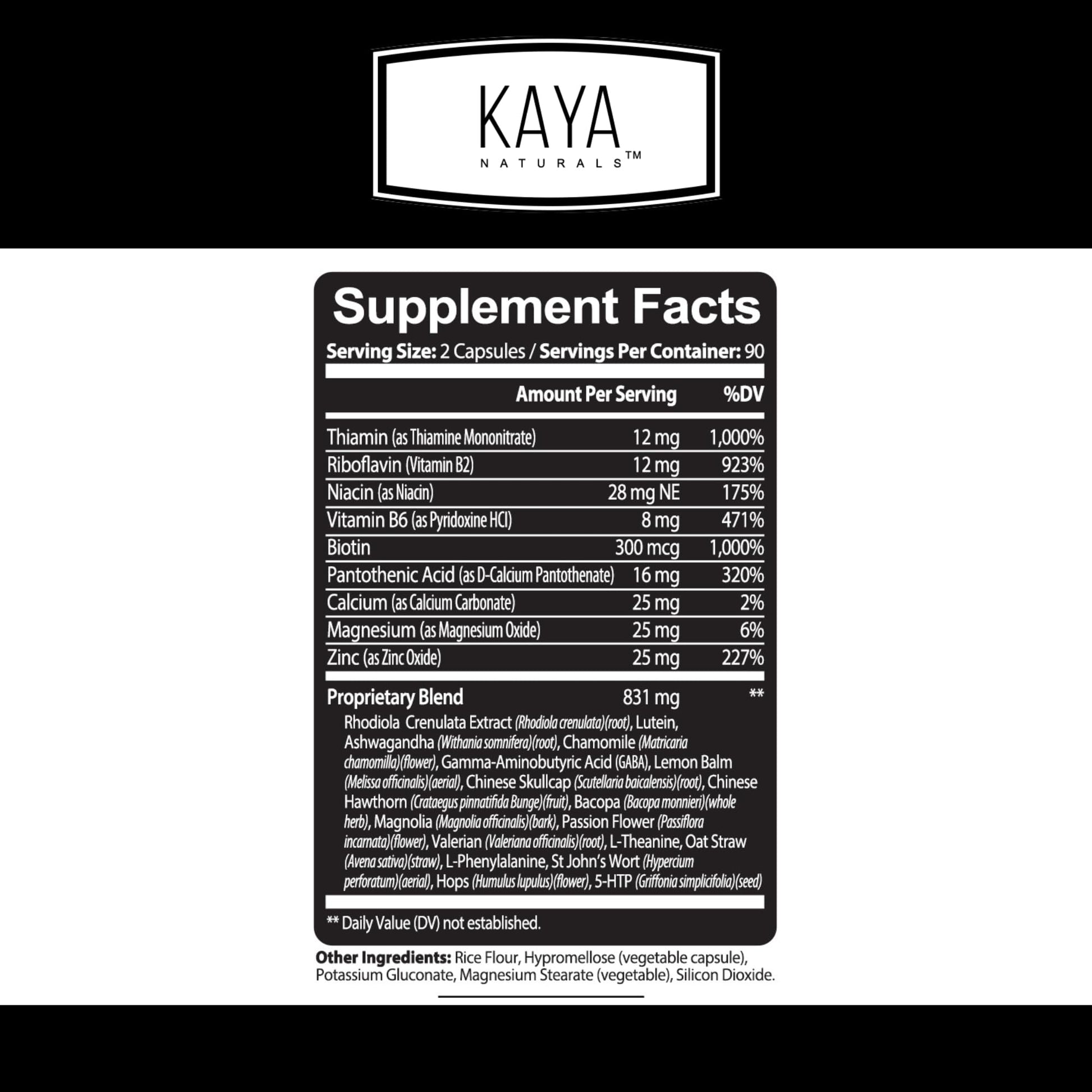 Kaya Naturals - Natural Herbal Support Vitamin Supplement are Designed to Help You find Balance and Relaxation in Your Daily Routine - Vitamin Supplement - 180 Capsules Kaya Naturals buy australia supplements