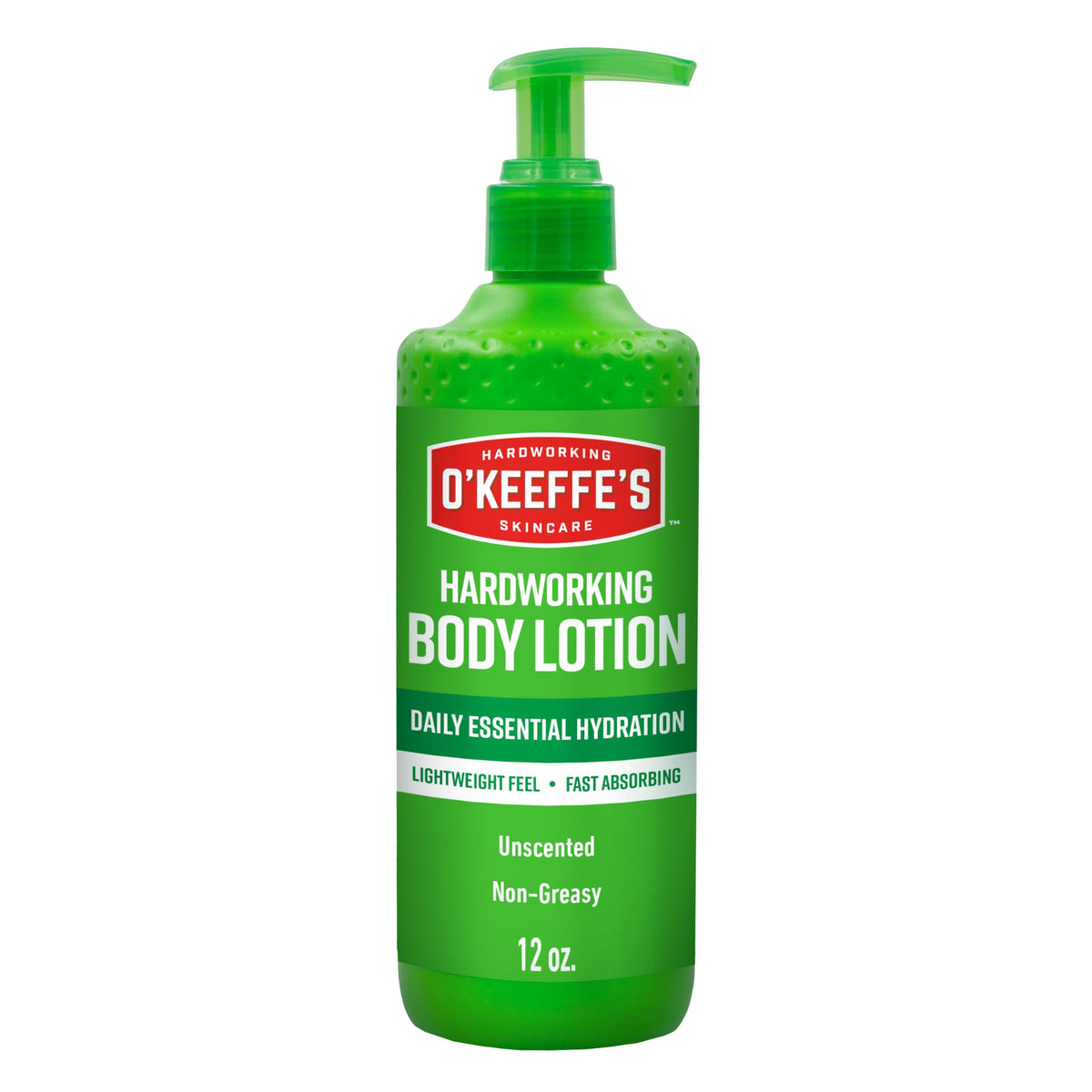 OKeeffes Hardworking Body Lotion, 12 oz Pump, Fragrance-Free Formula O'Keeffe's