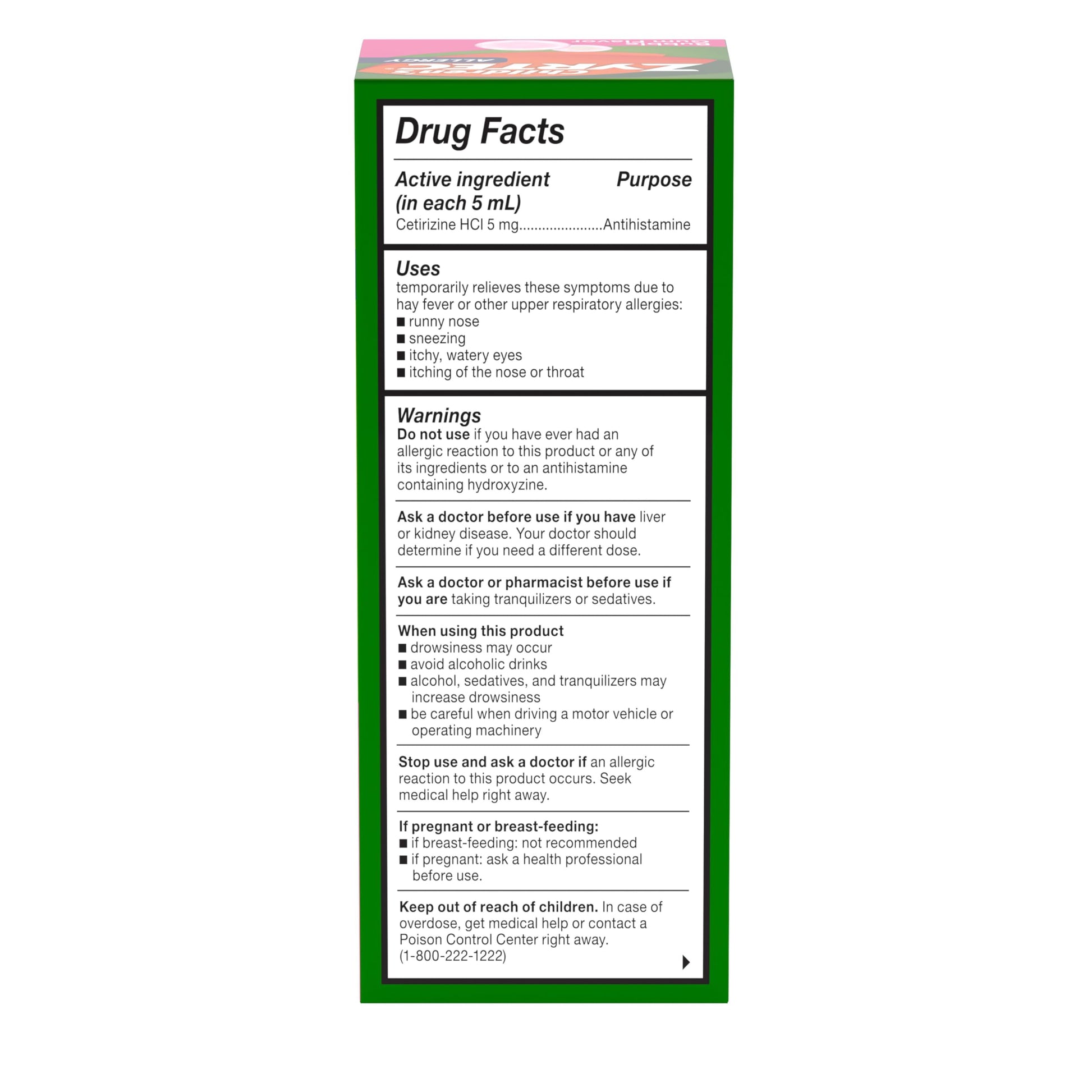 Zyrtec Children's Liquid, Kid's Antihistamine Syrup, Dye-, Sugar-, and Alcohol-Free, Pleasant Bubble Gum Flavor, Contains Cetirizine HCl Suitable for Ages 2 Years and Up, 4 fl oz Bottle Zyrtec buy australia supplements