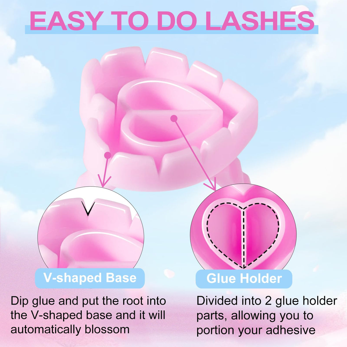 NXJ INFILILA Glue Rings for Eyelash Extensions 100PCS Disposable Rings For Lashes Lovely Heart Shape, Makeup Plastic Nail Art Glue Cups Lash Extension Supplies for Eyelash Extensions NXJ INFILILA