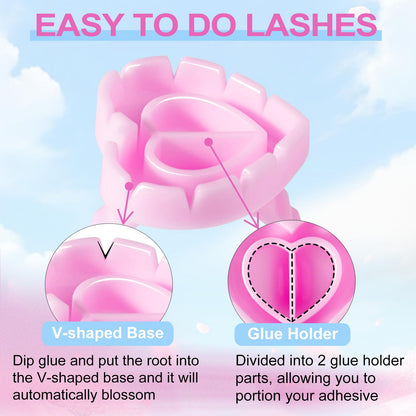 NXJ INFILILA Glue Rings for Eyelash Extensions 100PCS Disposable Rings For Lashes Lovely Heart Shape, Makeup Plastic Nail Art Glue Cups Lash Extension Supplies for Eyelash Extensions NXJ INFILILA