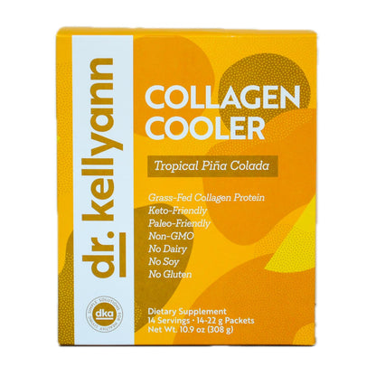 Dr. Kellyann Collagen Cooler – Tropical Pina Colada | 15g Grass-Fed Collagen Protein per Serving | Keto & Paleo Friendly, Dr. Kellyann