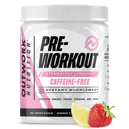 Outwork Nutrition Non-Stim Pre Workout Powder - Citrulline Malate, Beta-Alanine, Rhodiola Extract for Performance, Focus & Energy Boost - Preworkout for Men, Women (Caffeine Free, Tropical Candy)