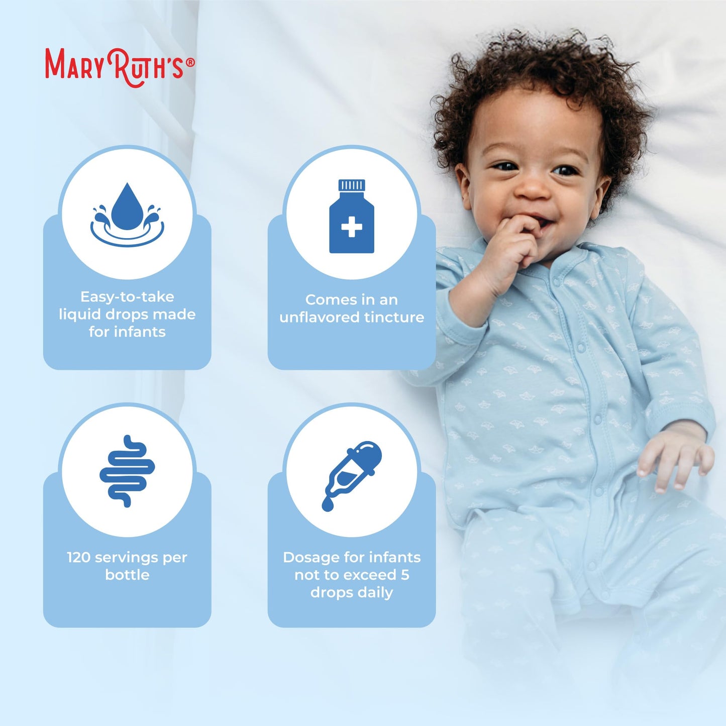 MaryRuth Organics USDA Organic Infant Liquid Probiotic Drops | Baby Essentials | Probiotics for Infants | Baby Probiotic Drops MARYRUTH'S