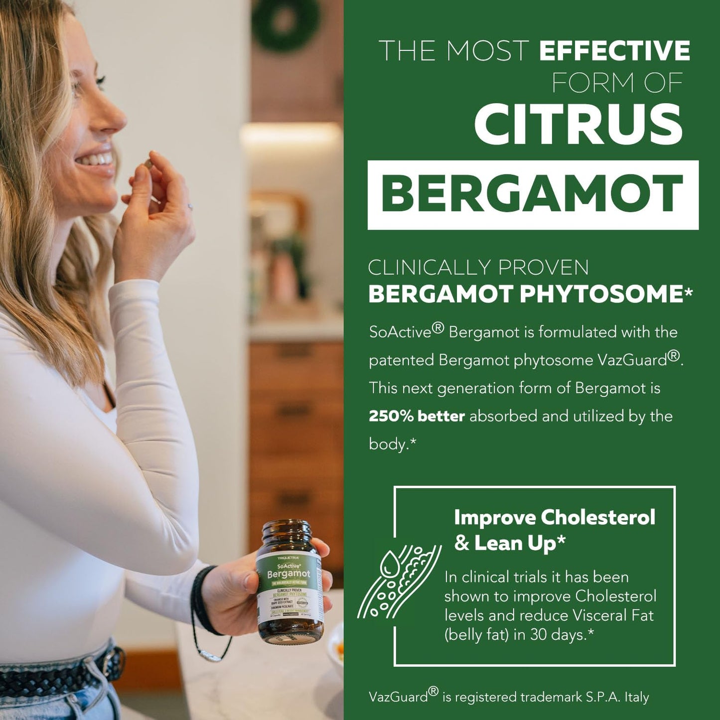 SoActive Bergamot: 2.5X More Effective, Italian Citrus Bergamot Phytosome - Clinically Validated | Enhanced with Grape Seed Extract Triquetra Health