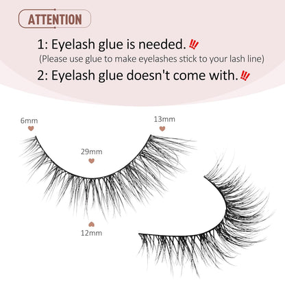 Onlyall Natural Lashes Wispy Lashes Natural Look False Eyelashes Soft Fluffy Fake Eyelashes 7 Pairs D1 Natural (6-13MM) Onlyall