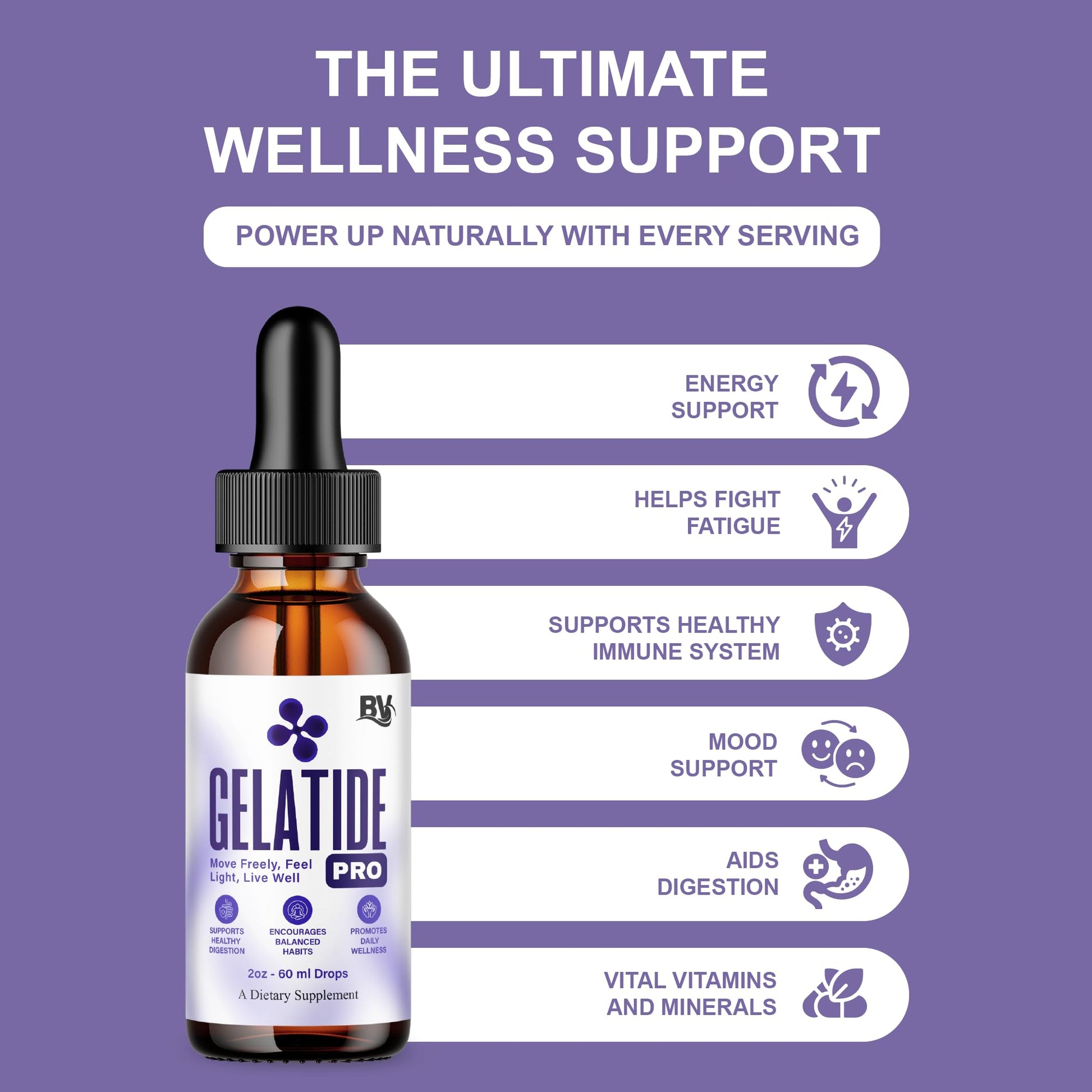BLUE VIBE Gelatide Liquid Drops, Gela Tide Advanced Maximum Strength Overall Health & Wellness Support Supplement, Gelatide Premium Daily Health and Overall Energy Formula (2oz / 60ml) BLUE VIBE buy australia supplements