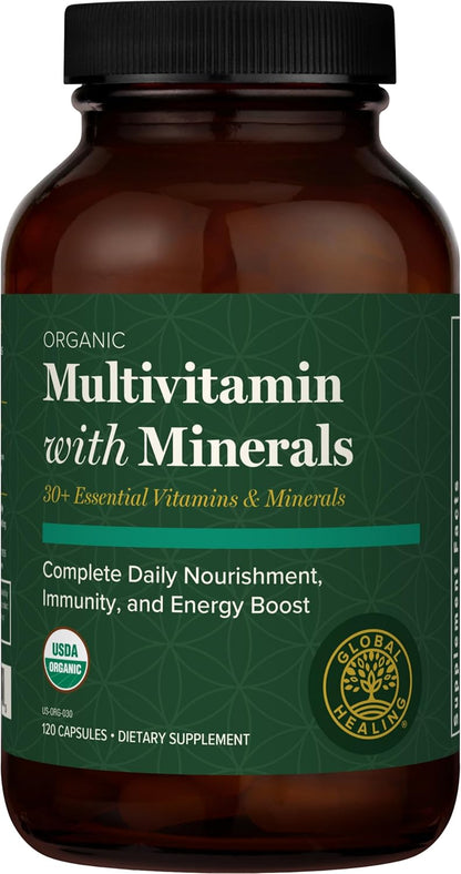 Global Healing Center - USDA Organic Multivitamin for Women & Men - Vitamins Include A, C, D, & More for Your Overall Health & Wellness Needs - Complete Daily Multi Vitamin Nourishment (120 Capsules)