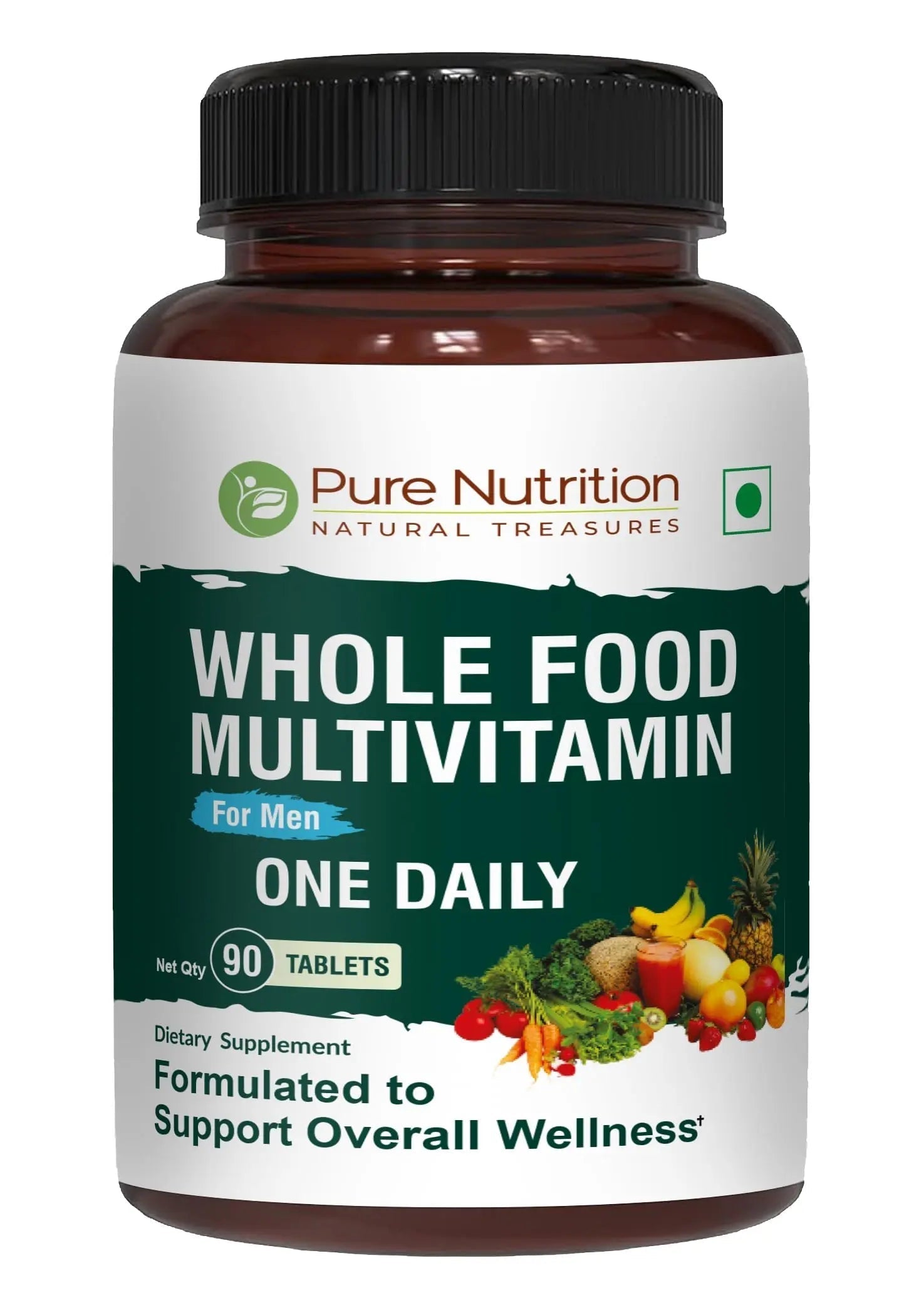 Pure Nutrition Whole Food Multivitamins for Men | 90 Tabs | One-A-Day | 100% RDA | 24 Natural Vitamins and Minerals | PURE NUTRITION NATURAL TREASURES buy australia supplements