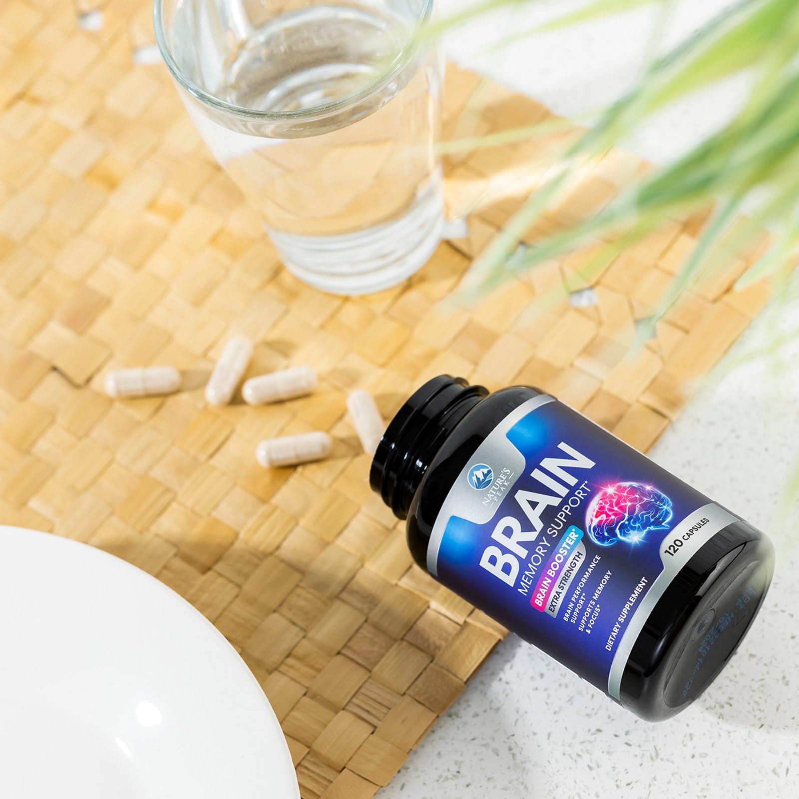 Brain Memory Supplement - 3X Strength Nootropics for Concentration, Clarity & Focus Support - Brain Health Cognitive Vitamins with Bacopa, Phosphatidylserine & DMAE, Brain Booster Pills, 120 Capsules Nature's Peak buy australia supplements