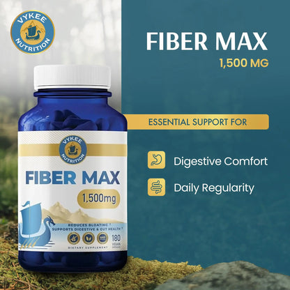 Vykee Nutrition Advanced Fiber Complex – Psyllium Husk, Aloe Vera, Chia & Flax Seed | Vegan, Non-GMO | Supports Digestive Health, Regularity & Gut Wellness | 180 Capsules Vykee Nutrition